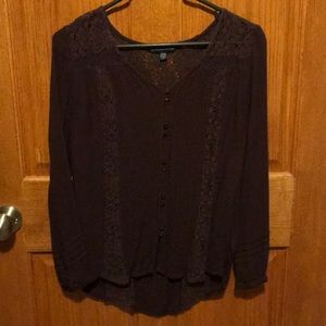 American Eagle Long Sleeve Button Top